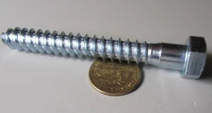 Zink Sechskantschraube Lag 3/4 Sechskantgröße 1/2 Gewinde x 4,0" Länge, 10 Stück - Bild 1 von 11