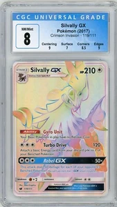 Pokemon TCG - Silvally GX 119/111 Rainbow - Crimson Invasion CGC 8 W/ Subgrades - Picture 1 of 2