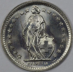 1968 B Switzerland 1/2 Franc, Uncirculated (#9) - Picture 1 of 2