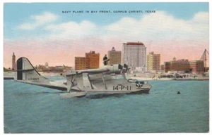 CORPUS CHRISTI TX/TEXAS Postcard NAVY PLANE/BAY FRONT - VP 14 Aircraft c.1940 - Picture 1 of 2