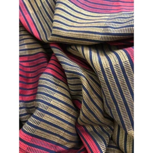 Woven Striped Geometric Patterned Natural Fiber Fabric - 6 yds x 59”- NWOT - Picture 1 of 10