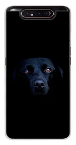 Coque en silicone imprimée compatible Samsung Galaxy A80 Chien noir - Picture 1 of 3