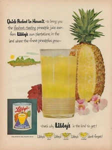 1953 Fruit Juice Pinapple Libbys Vintage Print Ad 50s Hawaiian Breakfast Drink - Picture 1 of 9