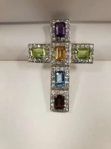 Sterling Silver Bold Statement Cross Pendant 9.7 Grams - Picture 1 of 3