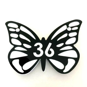 Butterfly House Number Signs, Bespoke in Many Colours - Picture 1 of 10