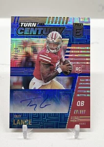 2021 Trey Lance #d /10 Donruss Elite Turn Of The Century Blue Rookie Auto RC SSP - Picture 1 of 3