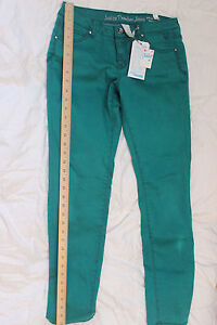 Justice Girls Jeans Super Green Stretchy Skinny Simply Low rise Sz 161/2 Youth A