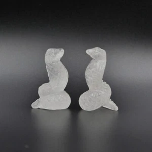 Natural Clear Quartz Carved Snake Crystal Serpent Stone Powerful Decor Healing - Picture 1 of 8
