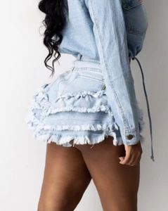 ruffle high waist shorts - Picture 1 of 3