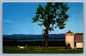 Postcard Vtg Lake Champlain Top Of Spear Street Burlington Vermont Barn - Picture 1 of 2