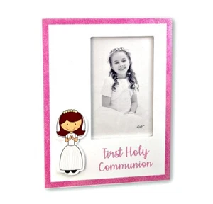 First Communion Girl Pink 4x6 Photo Frame NEW Catholic Faith GREAT GIFT! Boxed - Picture 1 of 1