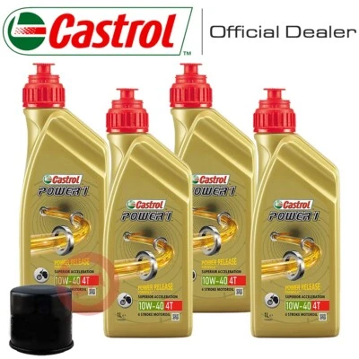KIT TAGLIANDO OLIO CASTROL POWER 1 10W40+FILTRO HONDA CBR 1000 RR 2008