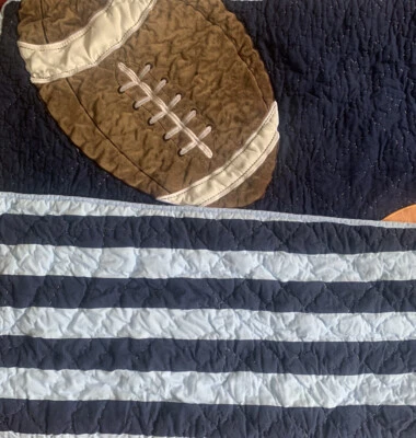 Kidsline Edredón Bebé Azul 44x35 Manta Deportes Fútbol Béisbol Rayas Foto 1 de 4