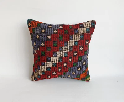 Kilim Pillow Cover Traditional Pillow Handmade Pillow 16x16 in - Image 1 of 4