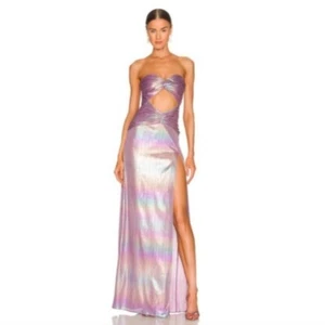 Retrofete Soleil lilac rainbow strapless maxi gown dress nwt size S - Picture 1 of 11