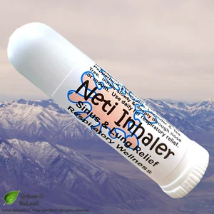 Urban ReLeaf NETI RELIEF INHALER Salt Air Aromatherapy Cough Cold Flu Sinus Lung - Picture 1 of 6