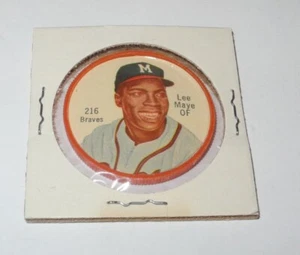 1962 Salada Tea Baseball Coin Pin #216 Lee Maye Milwaukee Braves Near Mint - Picture 1 of 2