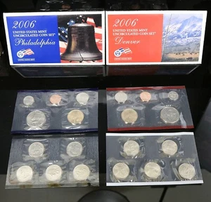 2006 P&D US Mint Set Sealed Unc with Envelopes & COAs 20 Coins Orig Box #953 - Picture 1 of 11