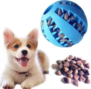 Pack of 3 Dog Treat Toy Ball Dog Tooth Cleaning Toy Interactive Dog Toys 2.8" - Picture 1 of 4