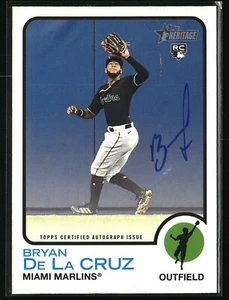 2022 Topps Heritage - Autografo Bryan De La Cruz #ROA-BLC (RC) - Foto 1 di 2