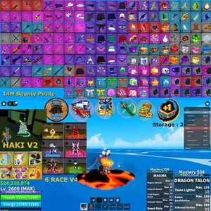 Blox Fruit LV2600 14M BOUNTY+6 RACE V4+TALON V2+6 PERMS+6 GP+CDK+TTK+HS+SA+SG+DB - Picture 1 of 12