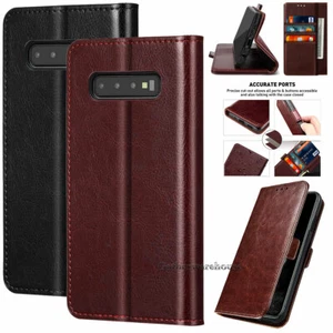 For Samsung Galaxy S10e S10 Plus Stand Leather Flip Card Holder Folio Case Cover - Picture 1 of 36