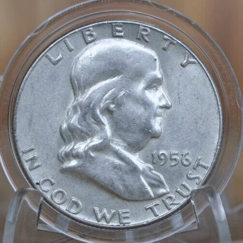 1956 Franklin Half Dollar - VF/XF -Philadelphia Mint- 1956 P Silver Half Dollar Cover