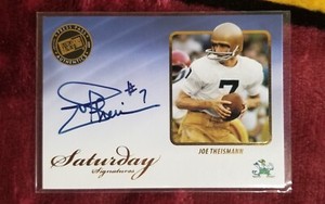 Joe Theismann 2009 Press Pass Saturday Signatures Hard Signed Autograph