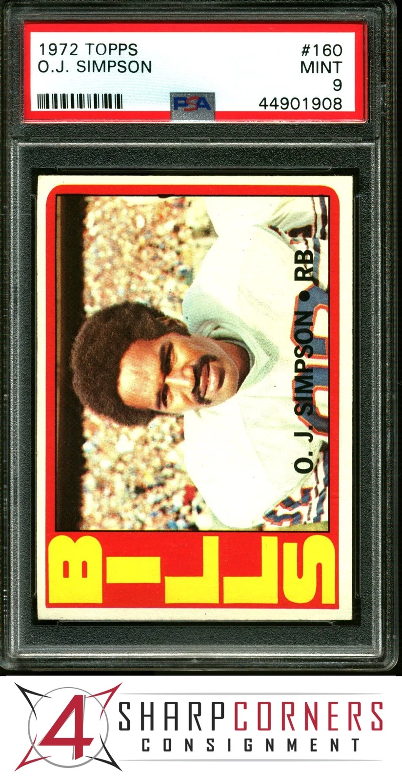 1972 TOPPS #160 O.J. SIMPSON BILLS HOF PSA 9 SET BREAK