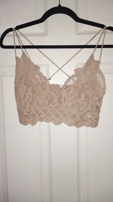 Free People FP OneAdellaFloral LaceBraletteUnderarm-Underarm-13". Stretch Nude.  - Image 1 of 4