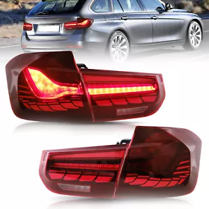 Red LED Tail Lights Sequential Turn Signal Rear Lamp For BMW 3 Series F30 12-18 - Foto 1 di 11