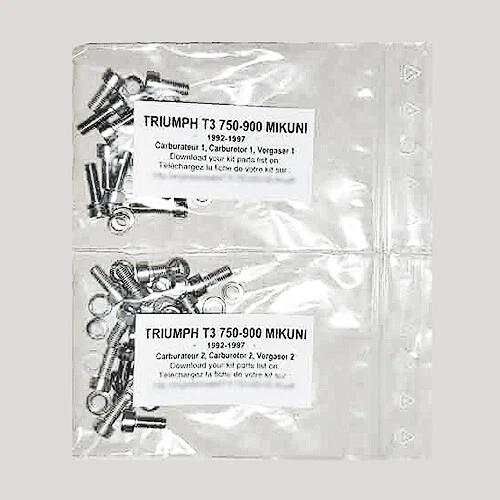 TRIUMPH T3 750 900 DAYTONA 1992-1997 MIKUNI Carburador Acero Inoxidable Allen Tornillo Kit Foto 1 de 1