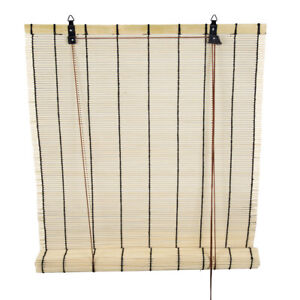 Roller Blinds Bamboo Daynight Window Sunscreen Drape Privacy Screen UK STOCK