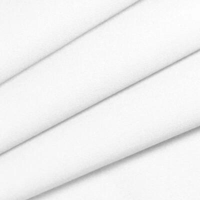 CLEARANCE White 100% Natural Cotton Woven Soft Handle Quality Fabric Material - Image 1 of 3