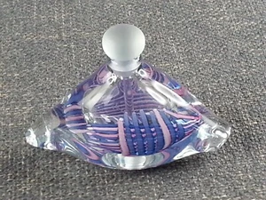 Thomas Steinman 1993 Signed Perfume Bottle Art Glass Pink And Lavender - Picture 1 of 9