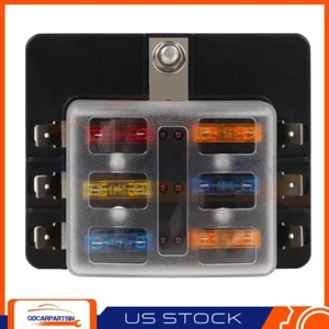 Automotive 6 Way Blade Fuse Box Block Holder With LED Indicator 100A Per Panel - Bild 1 von 12