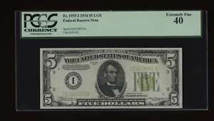 DBR 1934 $5 LGS FRN Minneapolis Fr. 1955-Ilgs PCGS XF-40 Serial I01538003A - Picture 1 of 2