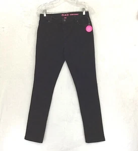 Children's Place Super Skinny / Black Adjustable Waist Denim Jeans NWT / Size 16 - Picture 1 of 10