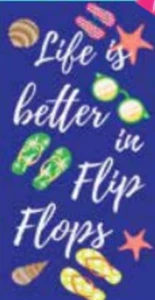 Life Is Better In Chanclas Toalla de Baño Playa 30 x 60 100% Algodón Terciopelo - Imagen 1 de 1