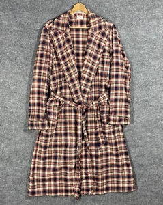 VINTAGE 50s State O Maine Robe Size Large Neiman Marcus Viyella Flannel Plaid - Picture 1 of 24