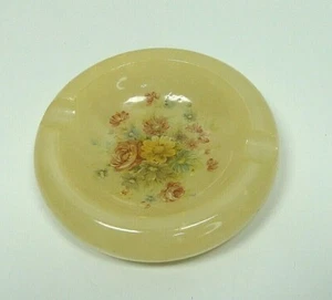 Vintage Alabaster Schmuck Aschenbecher mit Blumen Made in Italy - Bild 1 von 4
