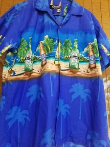 Favant Men's Hawaiian Aloha Shirt XLPalm Coconut Beach Beer Short Sleeve Button - Picture 1 of 12