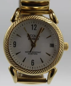 Orologio Timex Acqua Analogico Quarzo Indiglo Tono Oro WR30M Donna Anni 90 Vintage Elasticizzato C - Foto 1 di 13