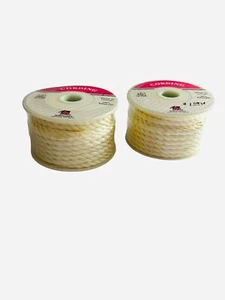 Cordón de poliéster trenzado marfil vintage Magelsens 5 mm 3 capas 20 yardas carretes nuevos - Imagen 1 de 3