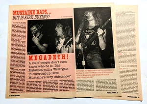 MEGADETH/MUSTAINE RAPS PERO ¿ESTÁ COMPRANDO KIRK? ARTÍCULO COMPLETO DE REVISTA DE 3 PÁGINAS - Imagen 1 de 2