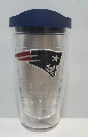 Tervis New England Patriots 16 Oz  Travel Tumbler /Lid Embroidered Logo Cover