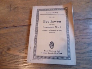 BEETHOVEN Op. 125 SYMPHONY No. 9 EDITION EULENBURG - Picture 1 of 4