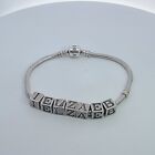 PANDORA CHARM BRACELET WITH SEVEN 7 LETTER CHARMS STERLING SILVER