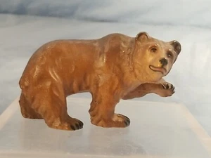 Vintage Wood or Resin? Brown Bear Figurine 2 3/4" long x 1 1/2" tall - Picture 1 of 6