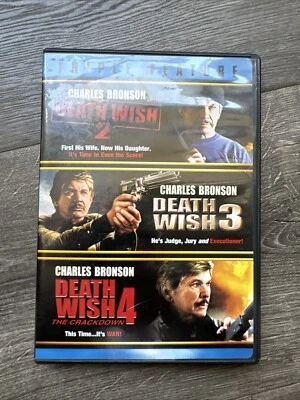 "DEATH WISH TRIPLE-PACK" 3-Disc DVD Set (2007, MGM) starring Charles Bronson Foto 1 de 4